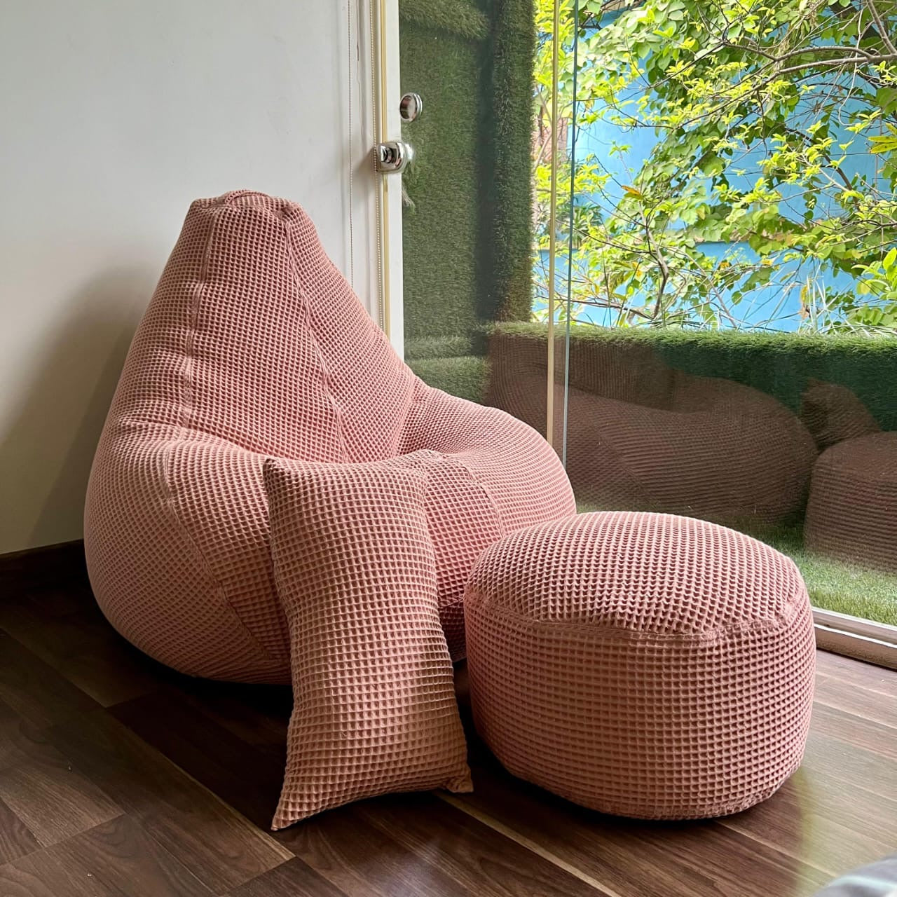Washable Waffle Bean Bag set