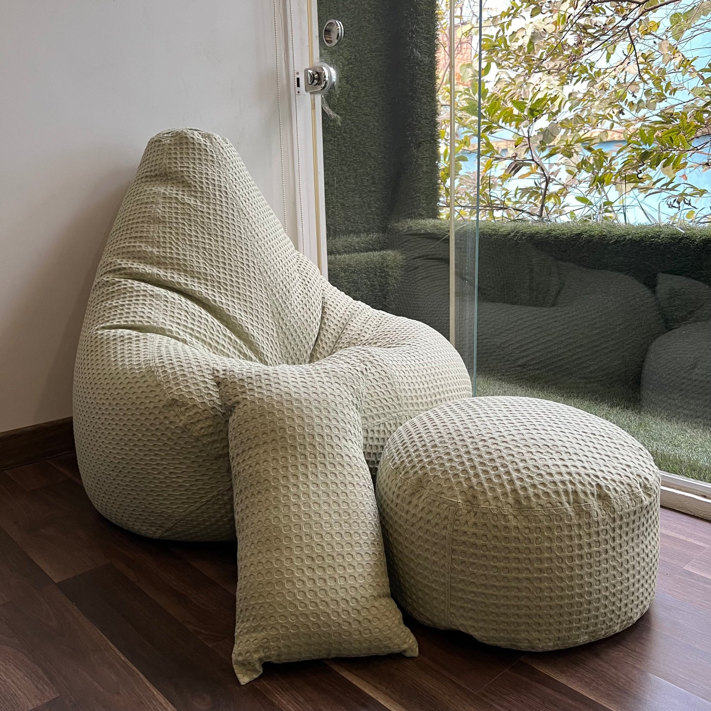 Washable Waffle Bean Bag set
