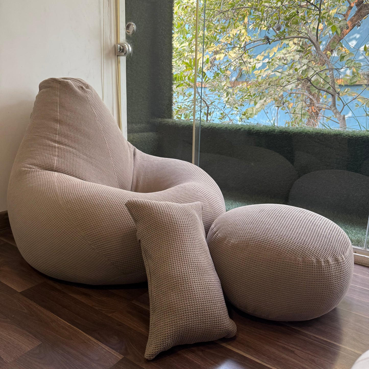 Washable Waffle Bean Bag set