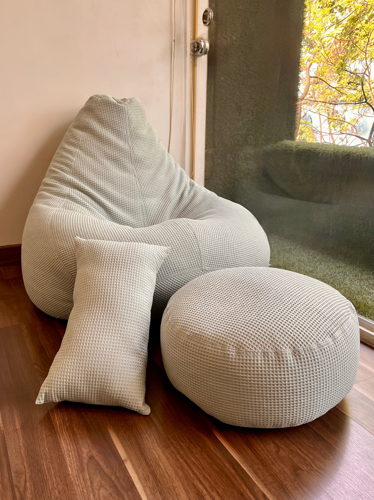 Washable Waffle Bean Bag set