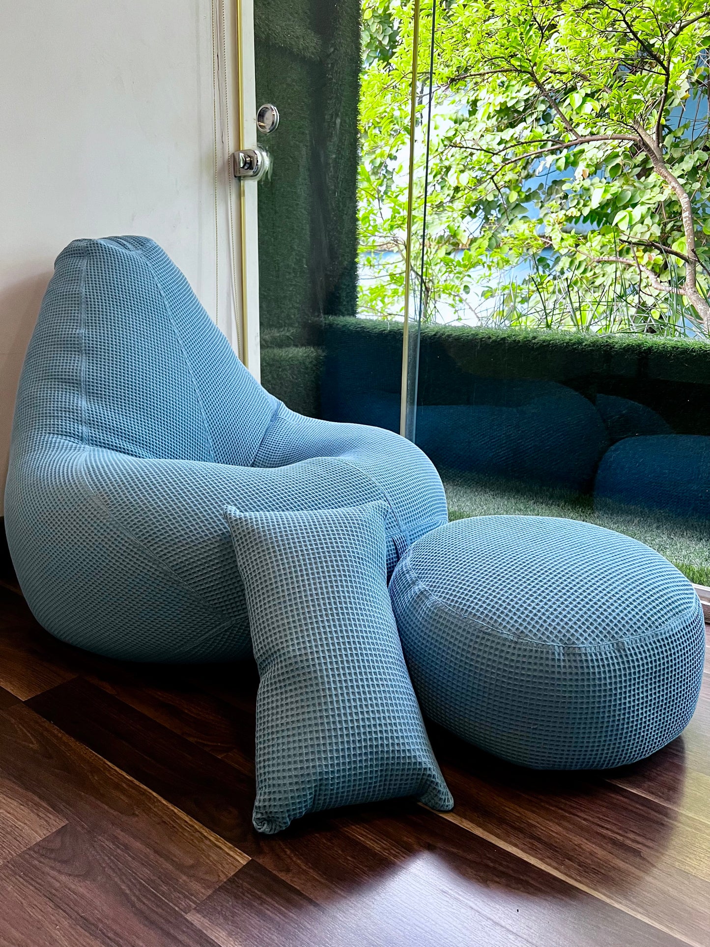 Washable Waffle Bean Bag set