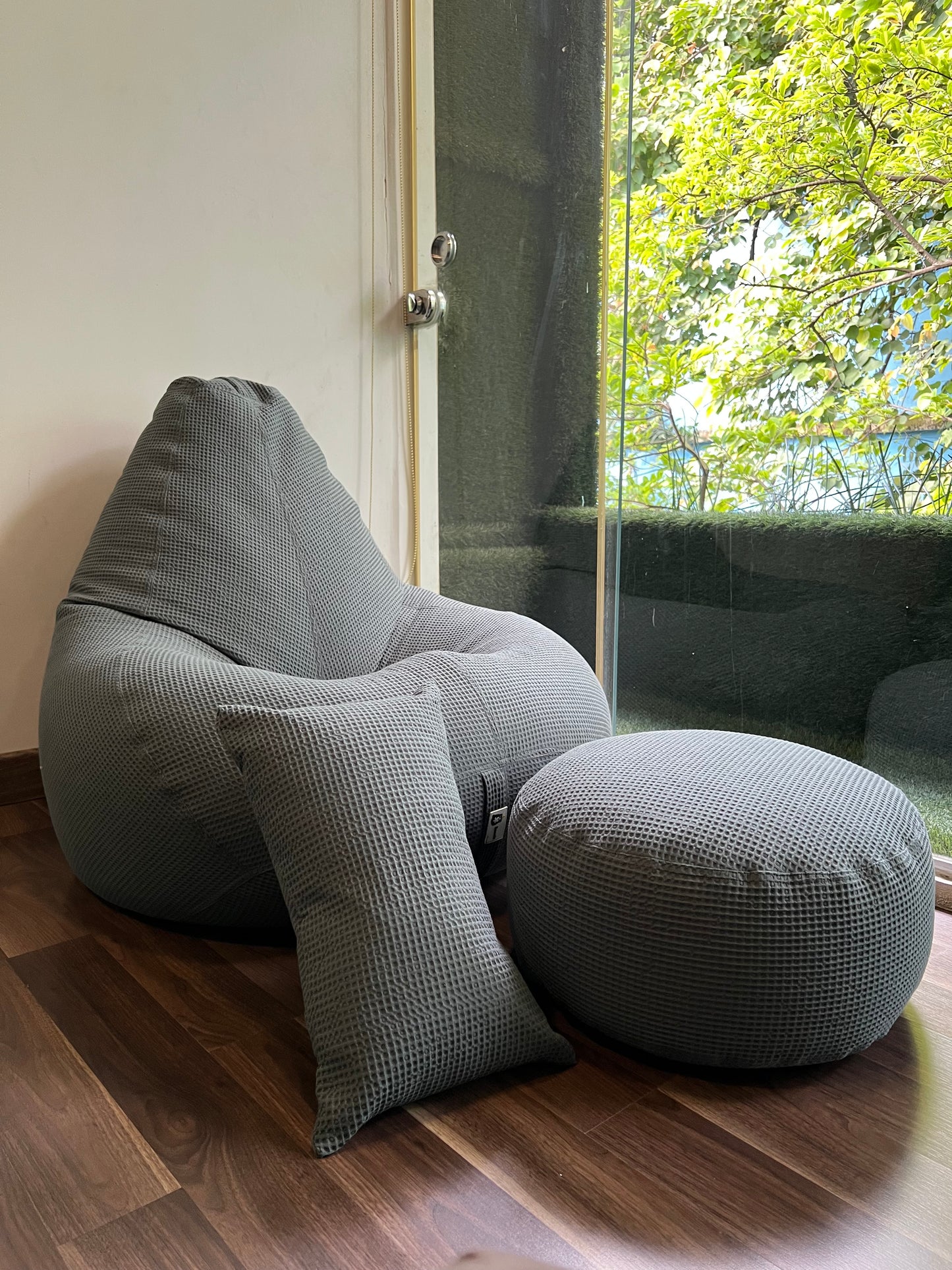 Washable Waffle Bean Bag set