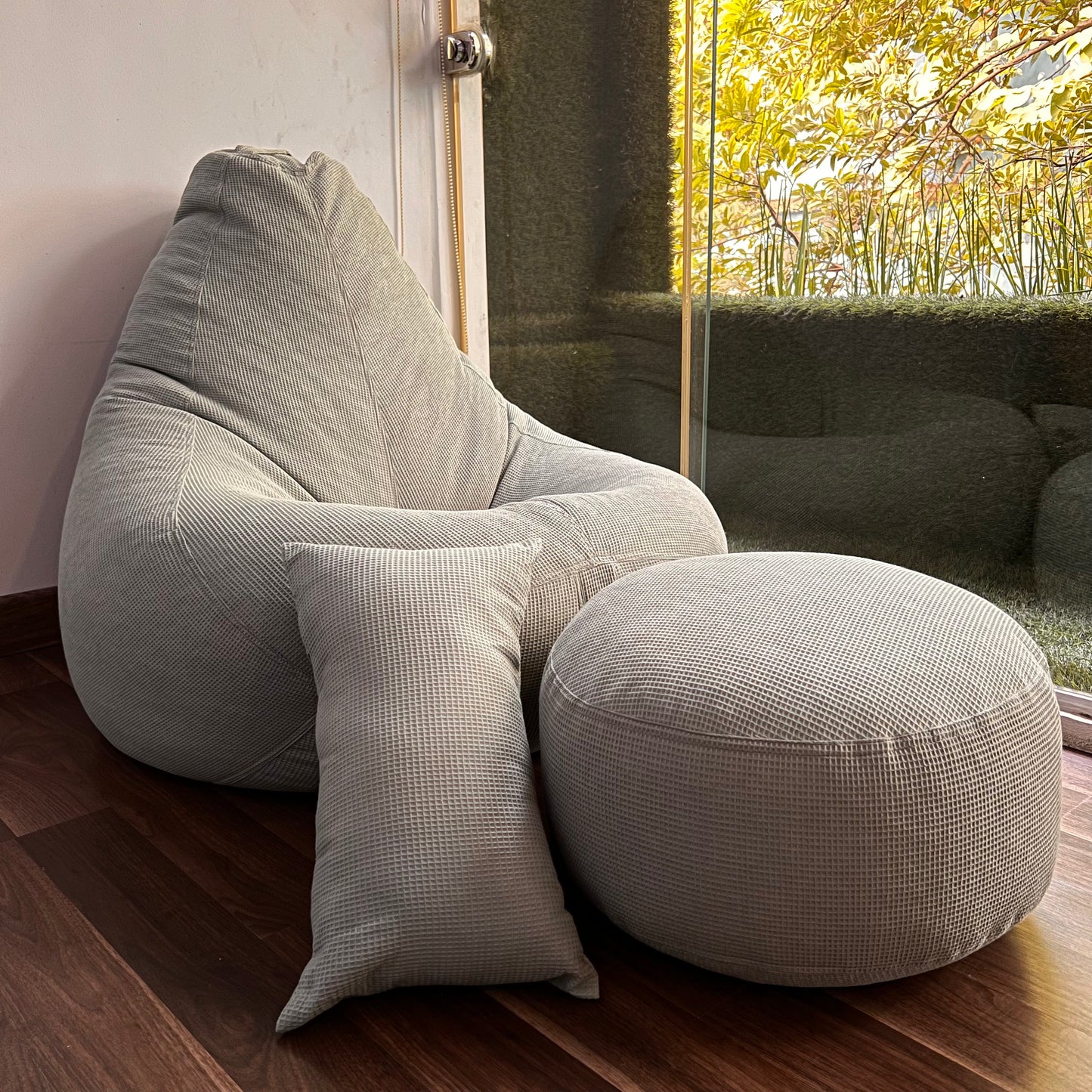 Washable Waffle Bean Bag set