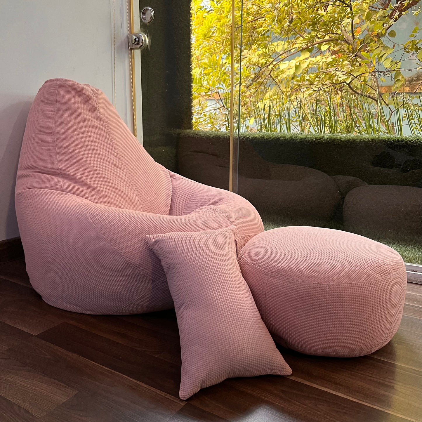 Washable Waffle Bean Bag set